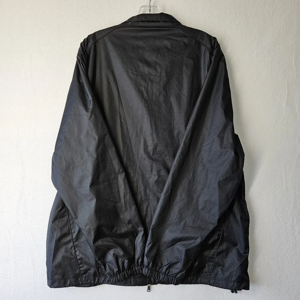Greg Norman Windbreaker Jacket Men Large Black Long Sleeve Full Zip Pocket Golf